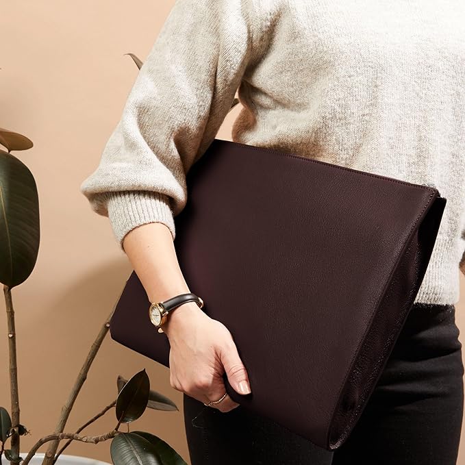 Leatherology Brown Leatherolgy Zippered Document Holder with Interior Pocket for Tablet