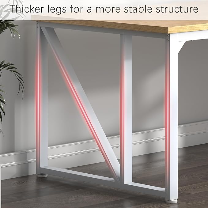 NSdirect Computer Desk 70×30.7Inch Gaming Desk with Deeper & Thicker Desktop, Office Desk Work Desk for Home Office, Natural