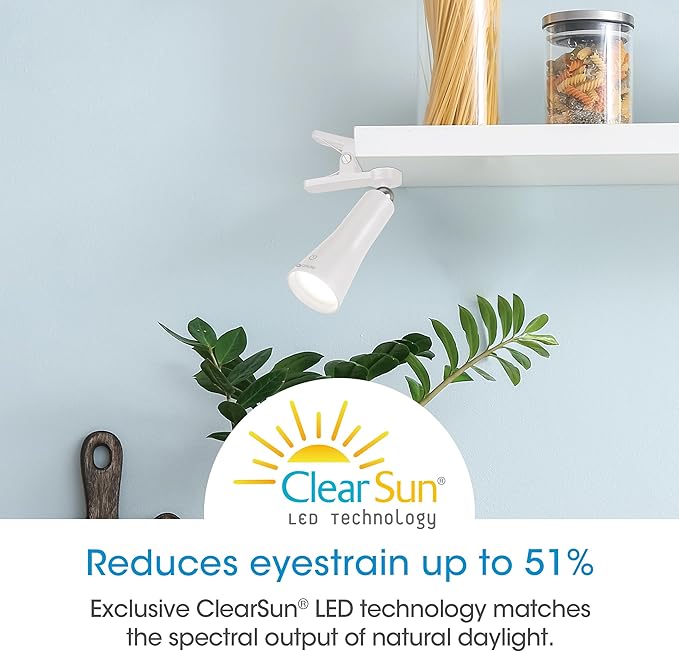 OttLite Switch 3-in-1 Rechargeable Task Lamp, Clearsun, White, Retail