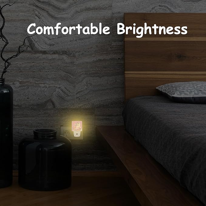 Night Light for Kids Girls Boys,Cartoon Unicorn on Rainbow Bridge LED Night Light Plug into Wall with Dusk to Dawn Sensor for Room Decor,Hallway,Kitchen,Bathroom,Nursery,Stairs
