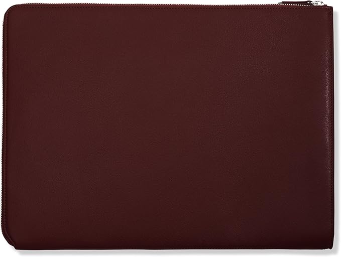 Leatherology Bordeaux Leatherolgy Zippered Document Holder with Interior Pocket for Tablet
