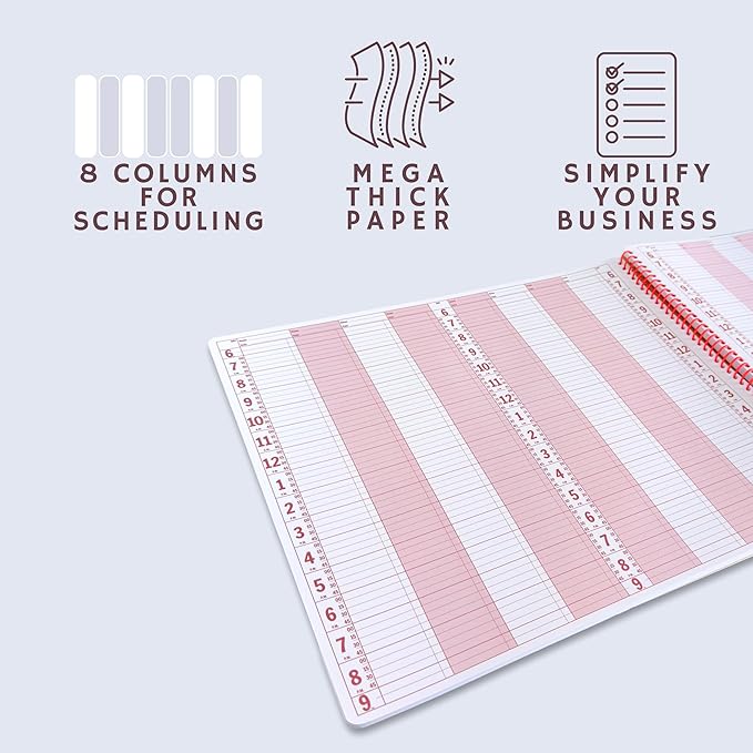 Portage Business Appointment Book and Daily Planner – Undated Appointment Book, Hourly Planner in 15 Minute Intervals, Durable With Extra Thick Cover, Spiral Bound With Rounded Pages – 41 x 35