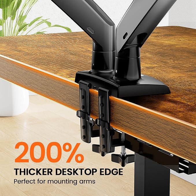 ErGear 40" x 24" Whole Piece Desktop Electric Standing Desk, Thick Height Adjustable Desk with 4 Height Memory, Home Office Computer Table with Cable Management Tray, Vintage Brown