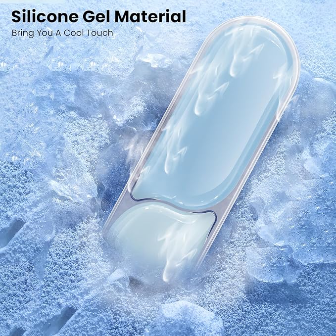 TECKNET Clear Gel Wrist Rest for Computer Keyboard, Ergonomic Gel Keyboard Wrist Rest Set for Typing Pain Relief, Comfortable Silicone Wrist Support Pad for Office/Computer/Laptop/Gaming, Blue