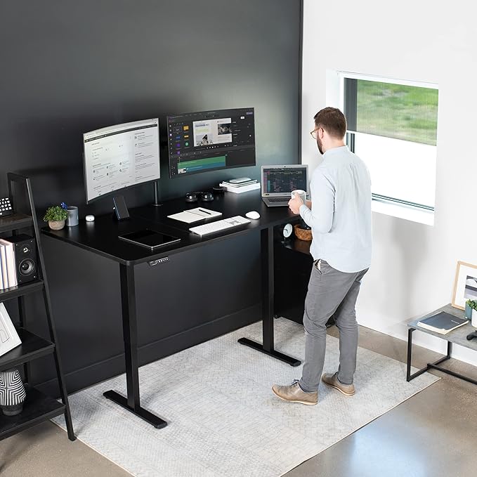 VIVO Electric 71 x 30 in Standing Desk, Memory Height Adjustment, 1B Series, Black Top Black Frame, DESK-KIT-1B7B