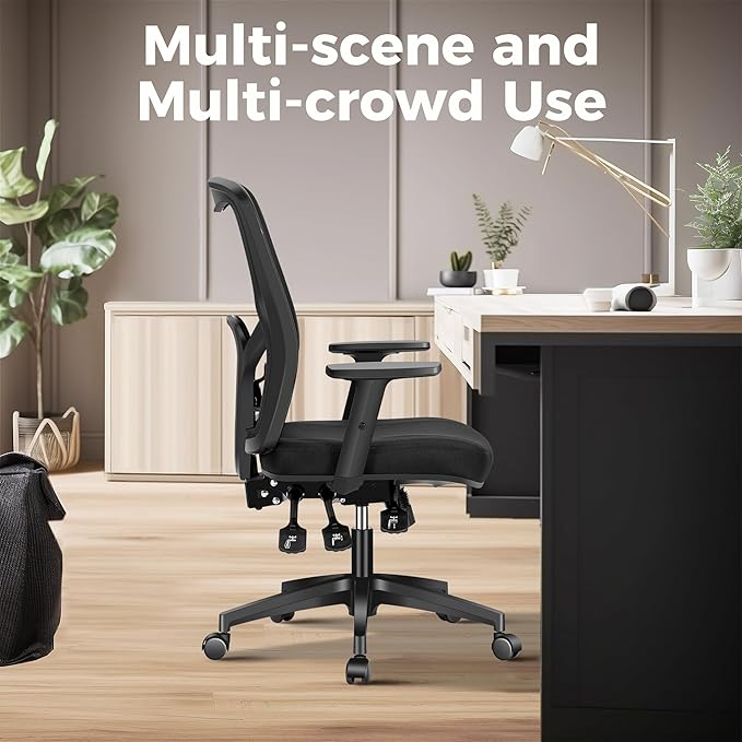 MAISON ARTS Ergonomic Mesh Office Chair, High Back Computer Task Chair Desk Chair with Adjustable Armrest and Lumbar Support for Home Office