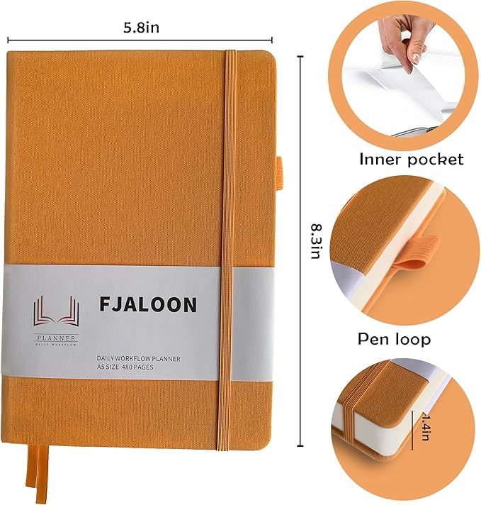 Undated Planner a5 Time Management, 2025-2026 Planner Undated Weekly And Monthly, Organize Your Days Start Anytime and ADHD Friendly (Light Orange)