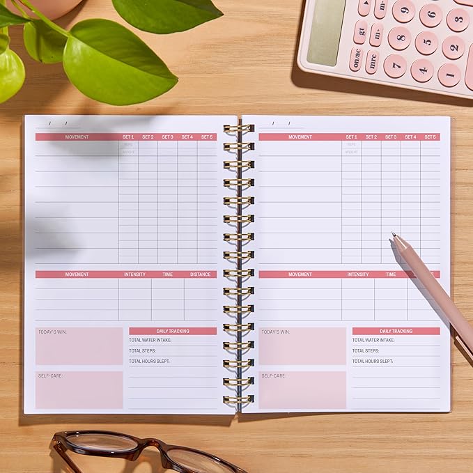 Inspired by Erin Condren A5 Daily Fitness Planner, Undated Workout Tracker