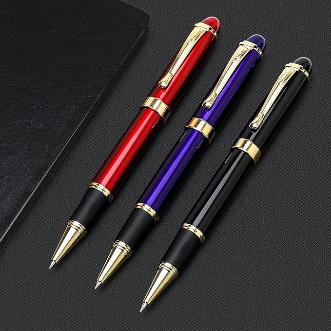 YIVONKA Luxury Ballpoint Pens Nice Ball Pen Best Gift for Men Professional Executive Office BallPens Classy Gift Box Ballpoint Black Refill Line width 0.5mm (Blue)