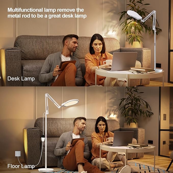 Light Therapy Lamp & Sun Lamp - 5 Adjustable Brightness,10000 Lux Shell Therapy Light Floor Lamp with Controllers/Timer for Living Room, Bedroom, Office