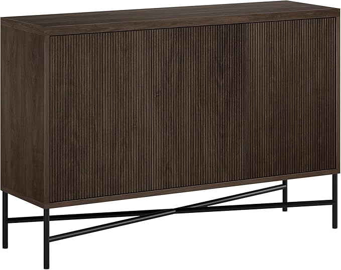 Henn&Hart 48" Wide Rectangular Buffet Table in Warm Brown, for Home, Living Room, Bedroom, Entertainment Room, Office