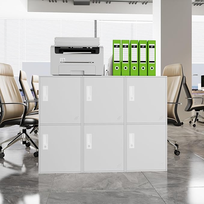 2 Door Vertical Stackable Storage Cabinet with Locking Doors,Shelves File Cabinet Organizer,Metal Locker Storage Cabinet Office, Home, Gym, School,KidsRoom (2 Door, White)