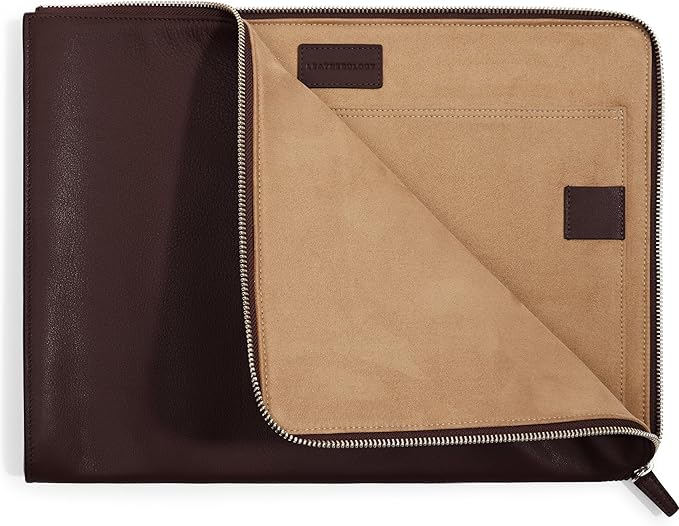 Leatherology Brown Leatherolgy Zippered Document Holder with Interior Pocket for Tablet