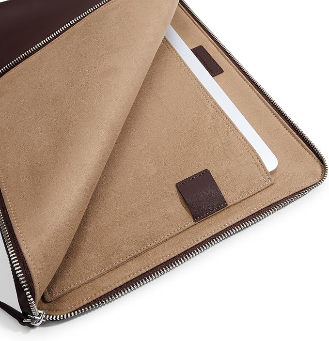 Leatherology Brown Leatherolgy Zippered Document Holder with Interior Pocket for Tablet
