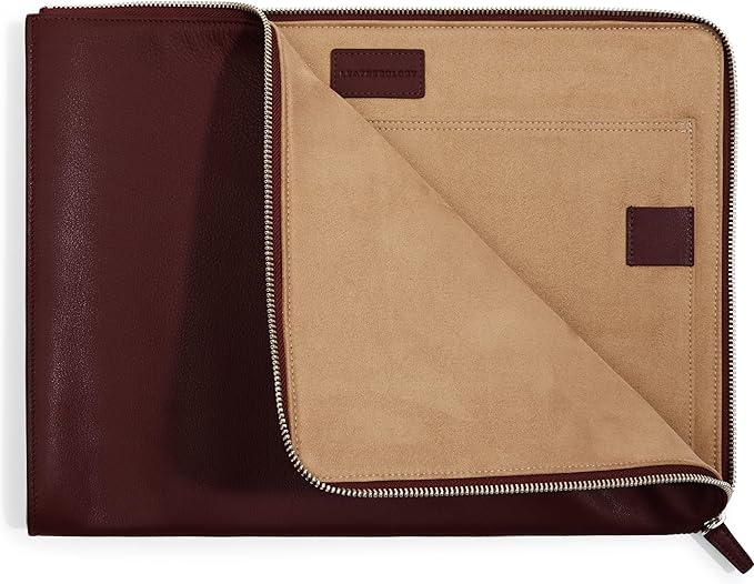 Leatherology Bordeaux Leatherolgy Zippered Document Holder with Interior Pocket for Tablet