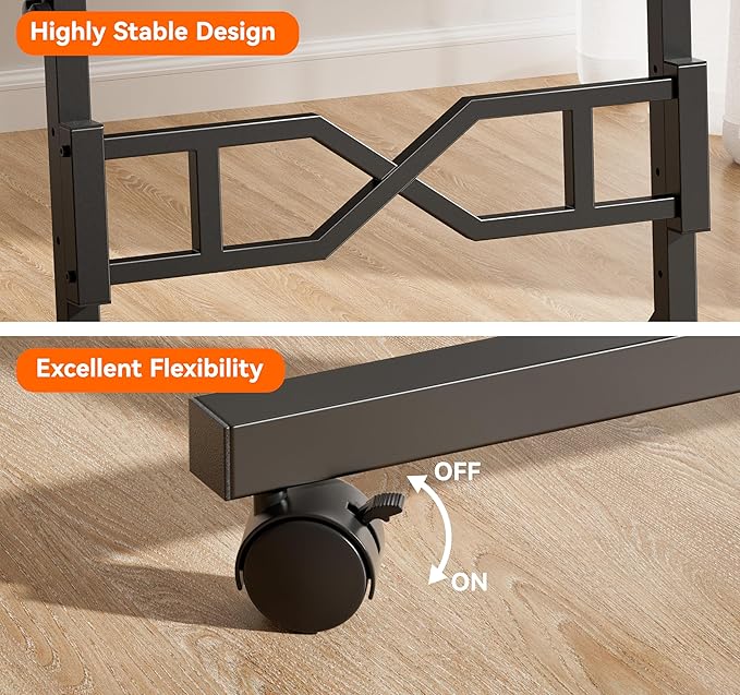 Treadmill Desk, 29.5-45.3 Inch Adjustable Height Small Standing Desk for Walking Pad, Portable Standing Table with a Cup Holder and a Hook for Home Office