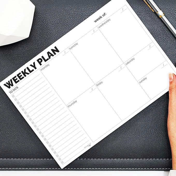 Weekly Planner Pad, Tear Off Undated Weekly Desk Planner Notepad, Weekly Calendar Planner, Weekly To Do List Planner, Work Planner Organizer, Schedule Planner, Weekly To Do List Notepad by Hadigu