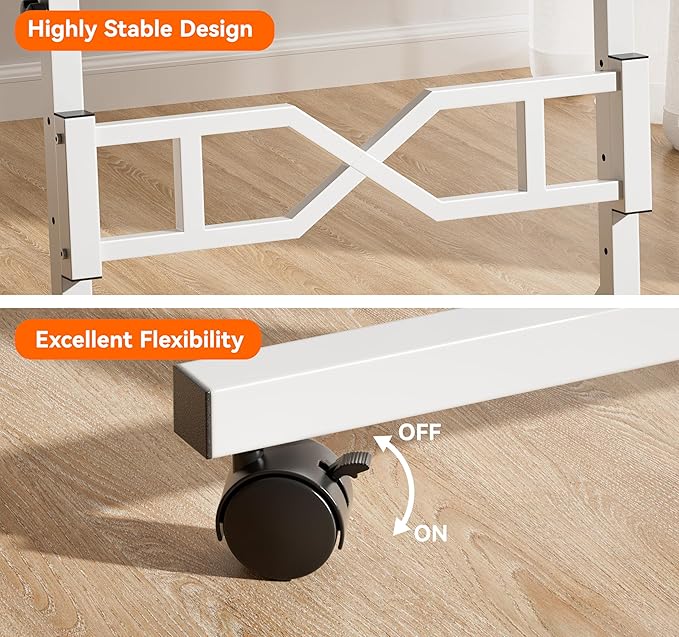 Treadmill Desk, 29.5-45.3 Inch Adjustable Height Small Standing Desk for Walking Pad, Portable Standing Table with a Cup Holder and a Hook for Home Office