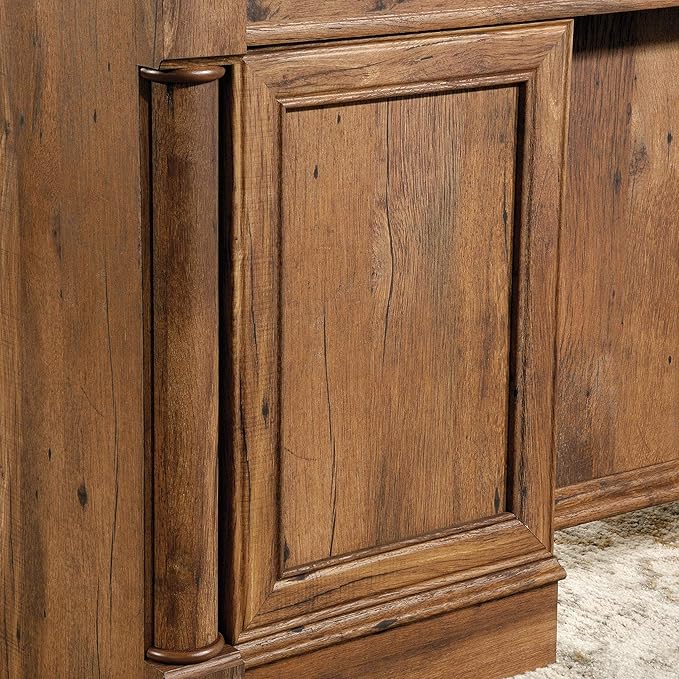 Sauder Palladia Executive Desk, 29.5"D x 65.1"W x 29.61"H, Vintage Oak finish