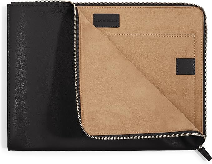 Leatherology Black Onyx Leatherolgy Zippered Document Holder with Interior Pocket for Tablet