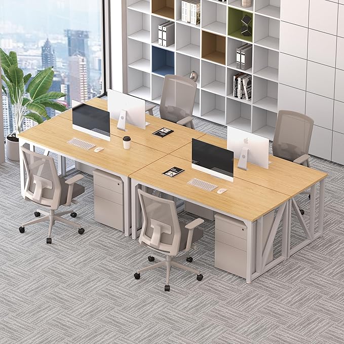 NSdirect Computer Desk 62.2×22.8 Inch Gaming Desk with Deeper & Thicker Desktop, Office Desk Work Desk for Home Office, Natural