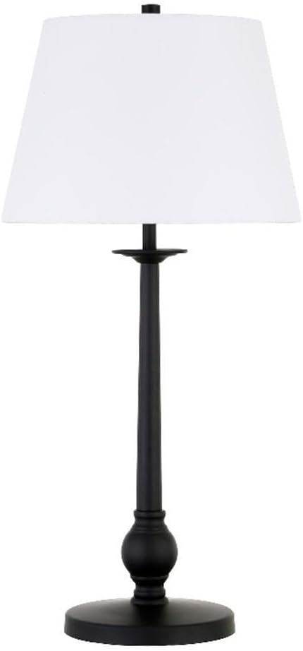 Wilmer 28" Tall Table Lamp with Fabric Shade in Blackened Bronze/White