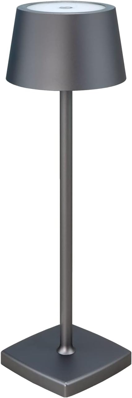 Rechargeable led Cordless Table Lamps, Aluminum, dimmable,Suitable for Indoor and Outdoor Lighting Grey