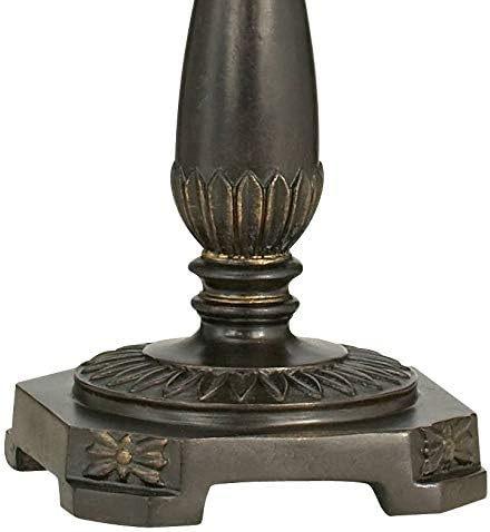 Regency Hill Traditional Rustic Natural Cottage Swing Arm Desk Table Lamp 22.5" High Bronze Metal Faux Leather Bell Leather Shade Decor Living Room Bedroom House Bedside Nightstand Home Office