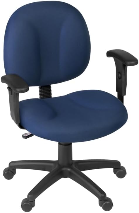 Romig Comfort Series Swivel Fabric Computer Task Chair with Adjustable Arms - Navy Blue