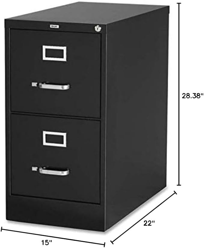 Realspace® 22"D 2-Drawer Vertical File Cabinet, Black