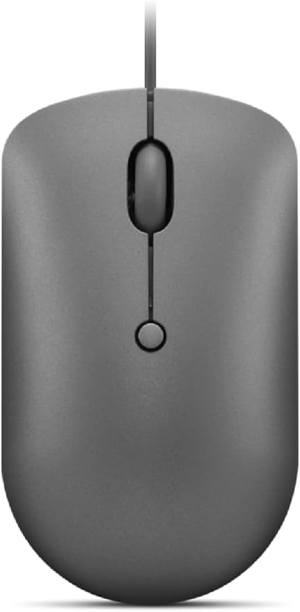Lenovo 540 USB-C Wired Connection Computer Mouse for PC, Laptop, Computer with Windows or Chrome OS - Ambidextrous Design - 4 Button - Compact Size -Storm Grey