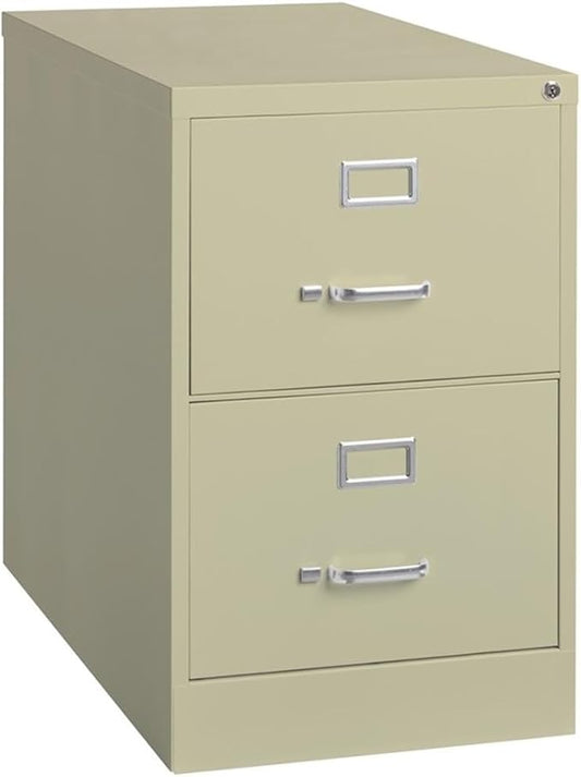 Scranton & Co 25" 2-Drawer Metal Legal Width Vertical File Cabinet in Beige
