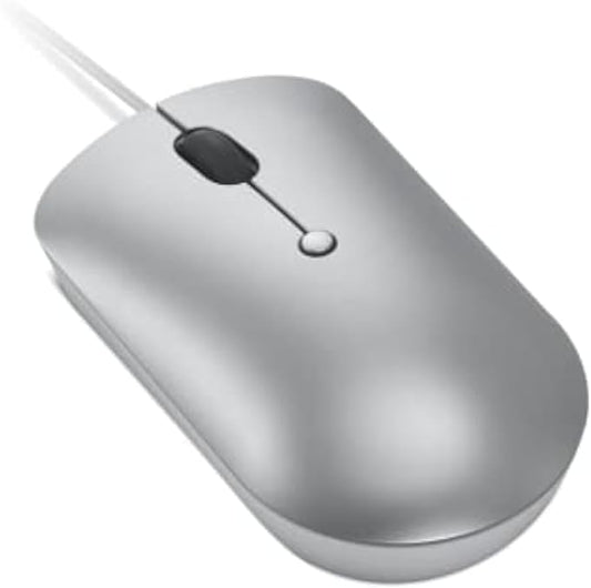 Lenovo 540 USB-C Wired Connection Computer Mouse for PC, Laptop, Computer with Windows or Chrome OS - Ambidextrous Design - 4 Button - Compact Size - Cloud Grey