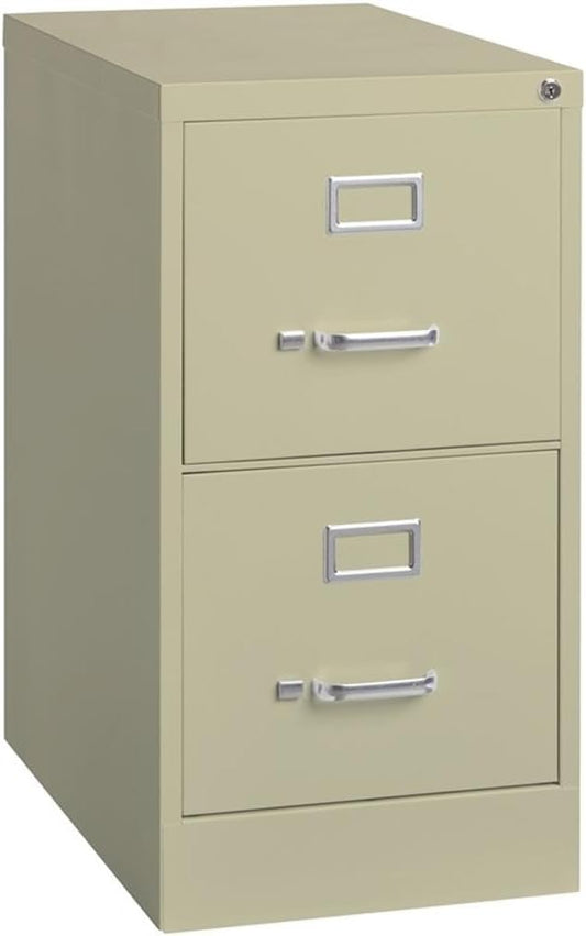 Scranton & Co 22" 2-Drawer Metal Letter Width Vertical File Cabinet in Beige