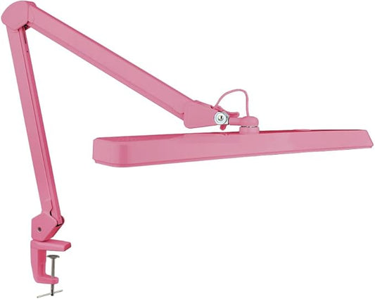 Neatfi XL 2,500 Lumens LED Task Lamp, 22 Inches Wide, 30W, 162 Pcs SMD LED, Eye-Caring, Desk Light with Clamp for Home, Office, and Study Room (Non-CCT, Pink)
