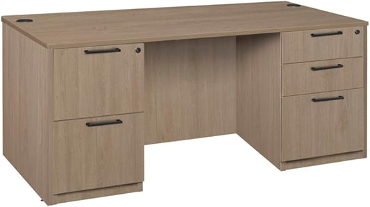 Regency Legacy 71 x 35 in. Office Desk with Double Full Pedestal- Noble Oak