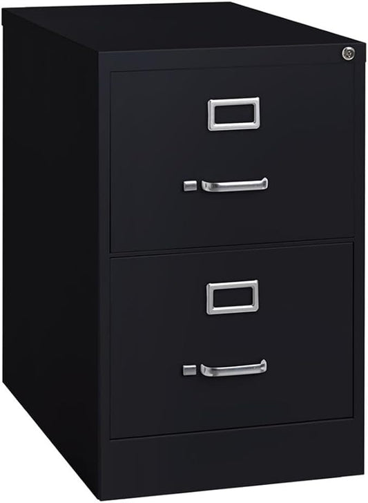 Scranton & Co 25" 2-Drawer Metal Legal Width Vertical File Cabinet in Black