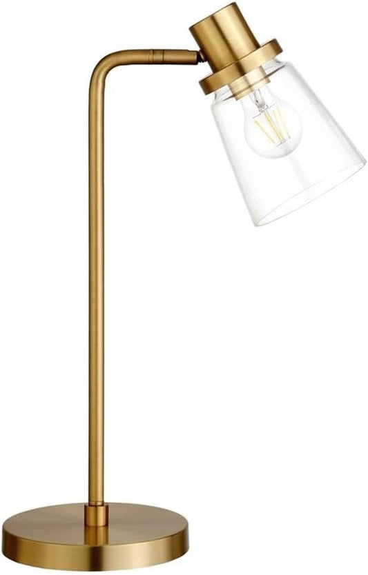 Granville 21" Tall Table Lamp with Glass Shade in Brass/Clear