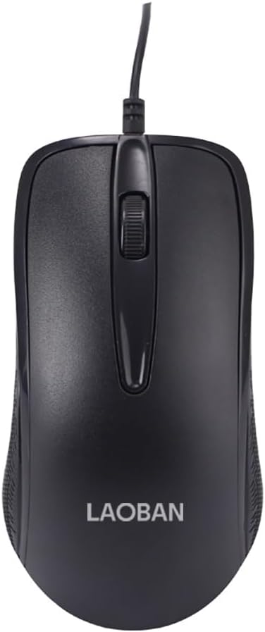 Laoban Wired Computer Mouse, USB Mouse for Home, Office, and Gaming (Black)