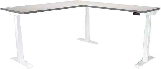 Lift It, Electric Sit Stand Height Adjustable 72"x30" I 48"x24" L-Shape Office Desk for Office or Home, Dual Motor and 4 Memory Digital Control with USB Charging, Charcoal Pattern Top, Black Frame