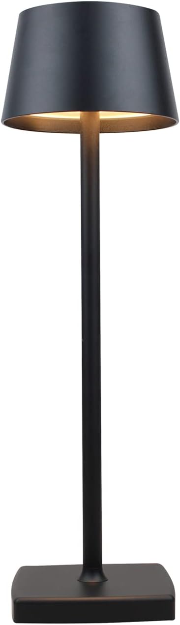 Rechargeable led Cordless Desk lamp,Aluminum, dimmable, Suitable for Indoor and Outdoor Lighting Black