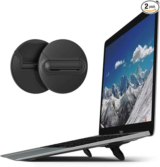Portable Mini Laptop Stand for Desk Foldable Invisible Laptop Riser Lightweight Universal Ventilated Notebook Stands for Computer Laptop Holder Compatible with MacBook Air Pro 10-17 Inch (2 Pack)