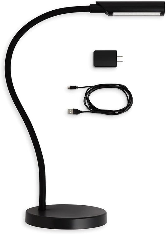 Reliable UberLight Flex 4200TL Task Light – LED Portable Desk Light with Round Base, USB Connection, 26.5” Flexible Gooseneck, 270° Rotational Head, and up to 60,000 Hours of Use (Black)