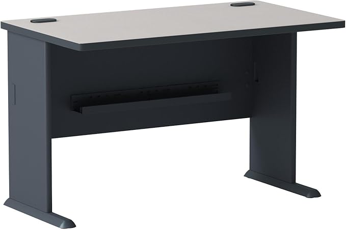 Bush Business Furniture Series A 48W Computer Desk in White Spectrum and Slate, Small Office Table for Home or Professional Workspace
