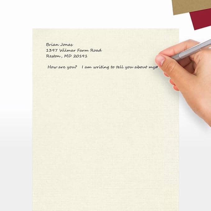 LUXPaper 8.5" x 11" Cardstock | Letter Size | Natural Linen | 100lb. Cover (183lb. Text) | 500 Qty