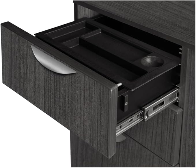 Regency Legacy 71 x 35 in. U Desk with Single Pedestal Drawer Unit- Ash Grey