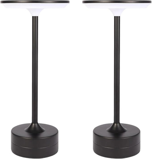 Rechargeable Cordless Table Lamp, 6000mAh Battery Operated LED Desk Lamp 2Pack, Portable LED Touch Restaurant Table Light Up to 48 Hours Usage for Restaurant Bar Outdoor Indoor