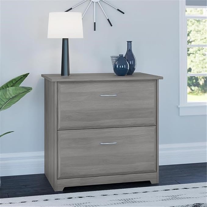 Pemberly Row 2 Drawer Lateral File Cabinet in Modern Gray - Engineered Wood