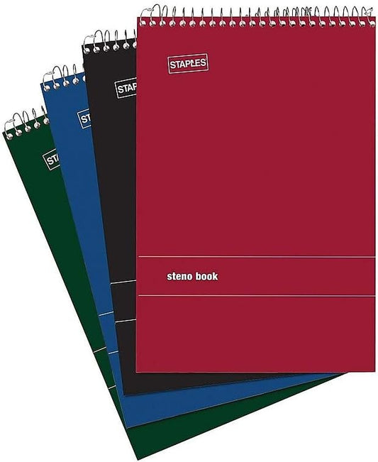 STAPLES Steno Notebooks (6" x 9", Green Tint)