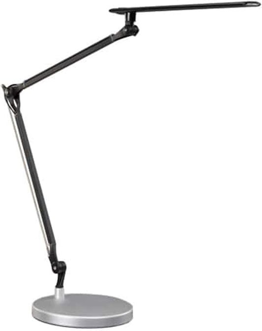 UPLIFTDESK E7 LED Desk Lamp with Clamp, Black Lamp with Silver Base